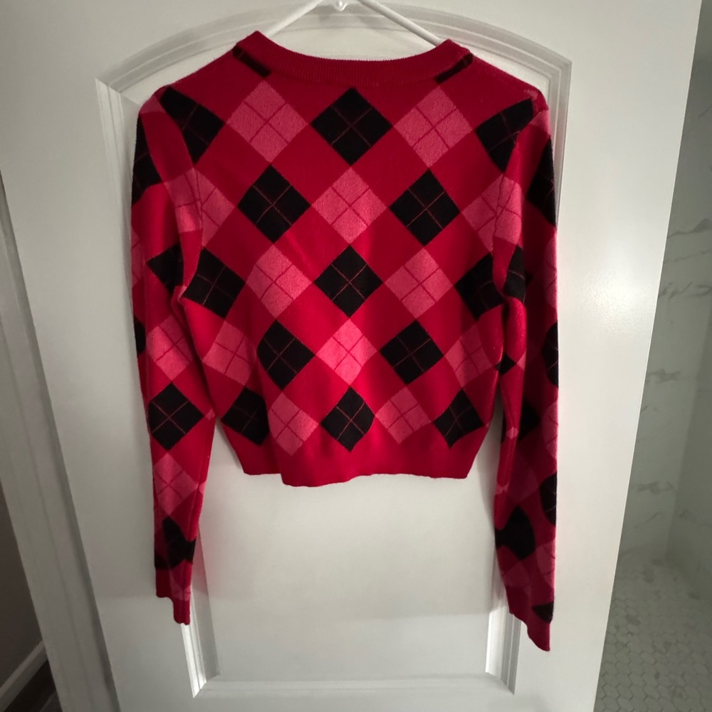 Zara red and black plaid sweater